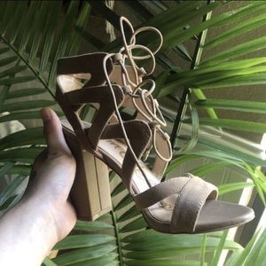 Sam Edelman lace-up suede block heel sandals